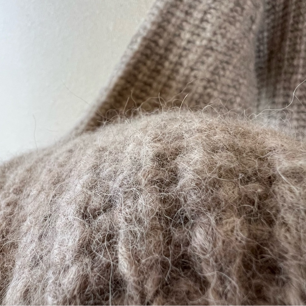 Jenni Kayne tan baby alpaca wool blend cardigan sweater - Picture 5 of 12